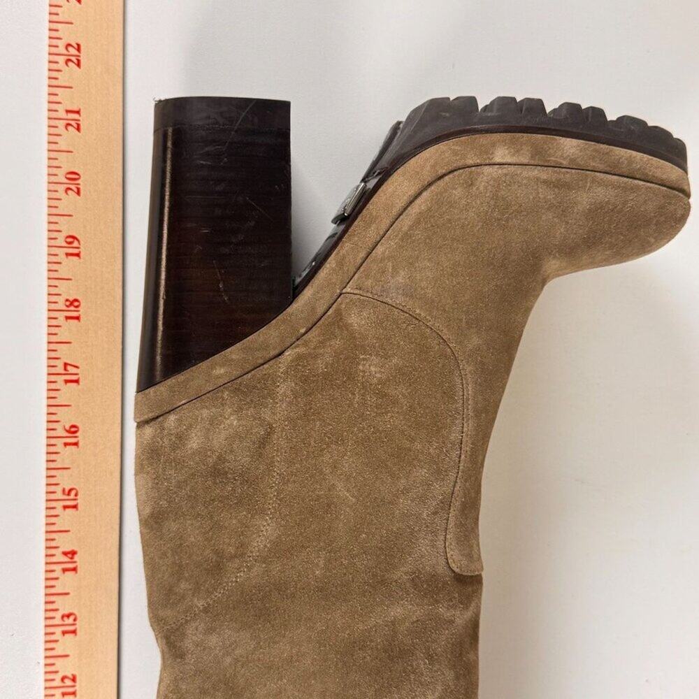 Michael Kors High Heel Platform Suede Knee High Boots With Rugged Sole - Picture 16 of 16